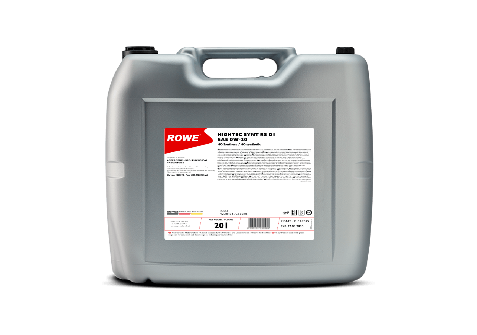 HIGHTEC SYNT RS D1 SAE 0W-20